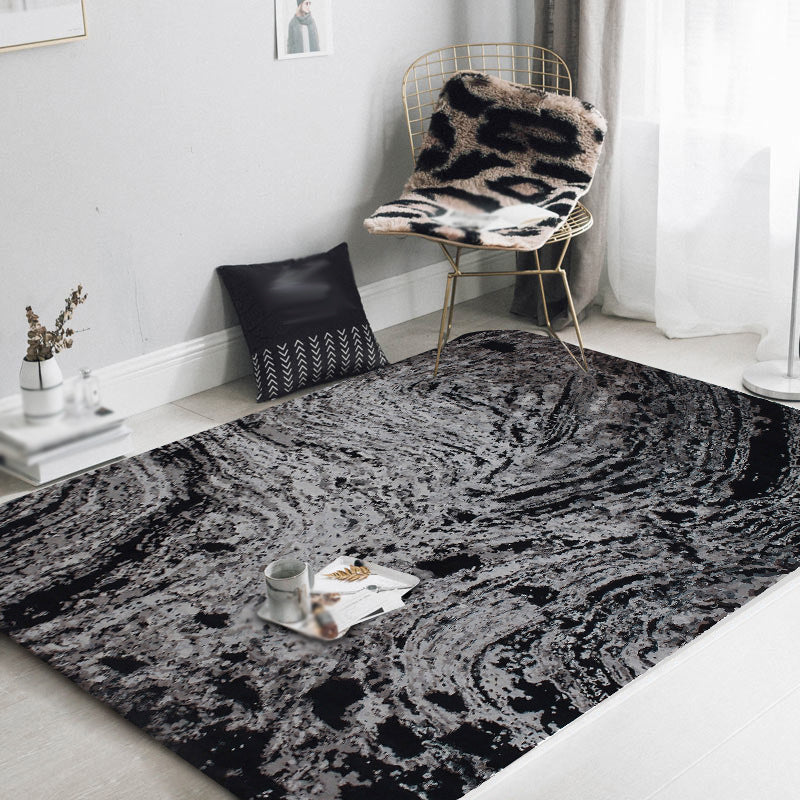 Modern Living Room Rug in Black Abstract Painting Print Rug Polyester Pet Friendly Area Rug Clearhalo 'Area Rug' 'Modern' 'Rugs' Rug' 1636508