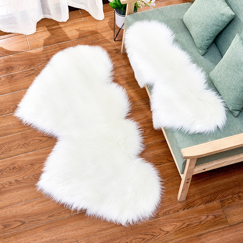 White and Pink Casual Rug Shag Solid Color Rug Washable Non-Slip Backing Carpet for Living Room White Clearhalo 'Area Rug' 'Casual' 'Rugs' Rug' 1636618