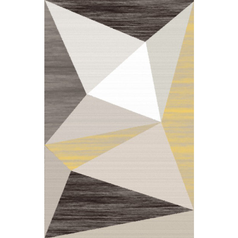 Modern Living Room Rug in Grey Color Block Triangle Print Rug Polyester Anti-Slip Backing Area Rug Clearhalo 'Area Rug' 'Modern' 'Rugs' Rug' 1636667