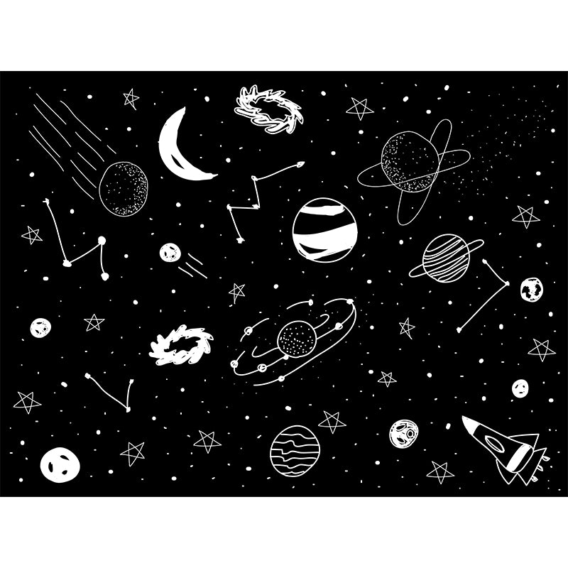 Contemporary Starry Sky View Mural Decal Dark Color Stain-Proofing Wall Decor for Bathroom Clearhalo 'Wall Decor' 'Wall Mural' 1640378