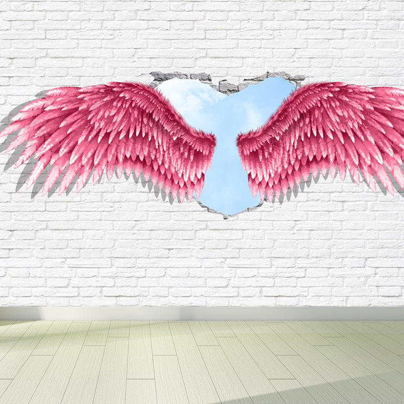 Spreading Wing Mural Decal Soft Color Contemporary Wall Covering for Living Room Clearhalo 'Wall Decor' 'Wall Mural' 1646347