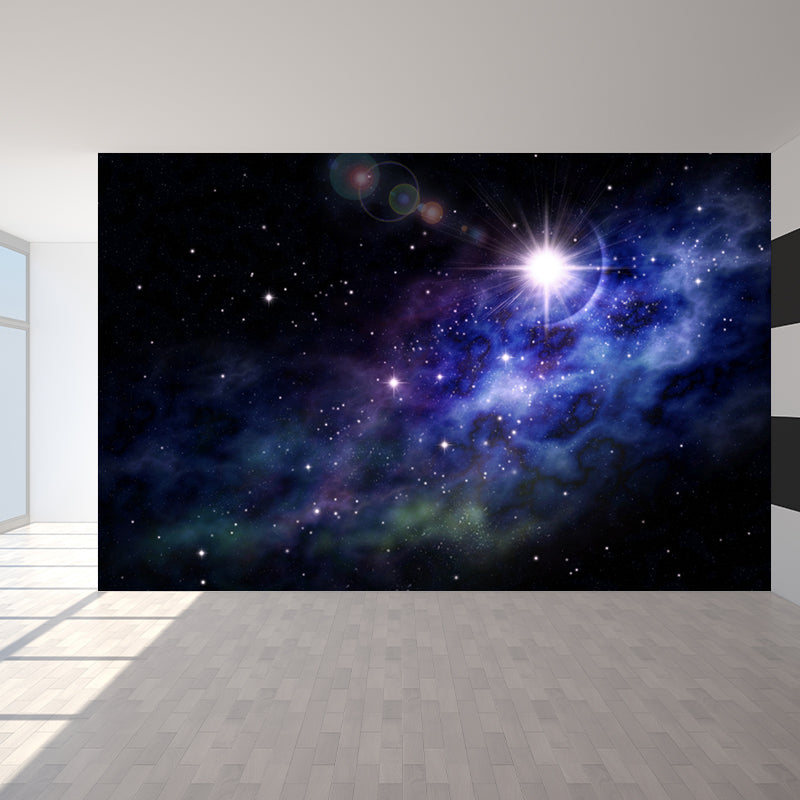 Large Constellations Scene Wall Mural Modern Outer Space Wall Covering in Purple Clearhalo 'Wall Decor' 'Wall Mural' 1646461