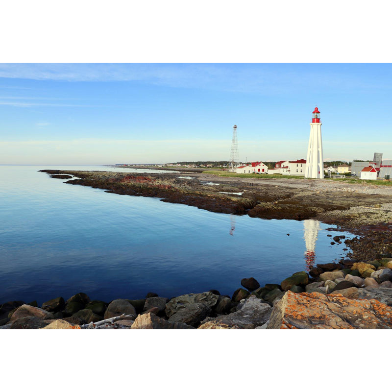 Full Size Photography Nautical Mural Wallpaper with Lighthouse Landscape in Blue Clearhalo 'Wall Decor' 'Wall Mural' 1646593