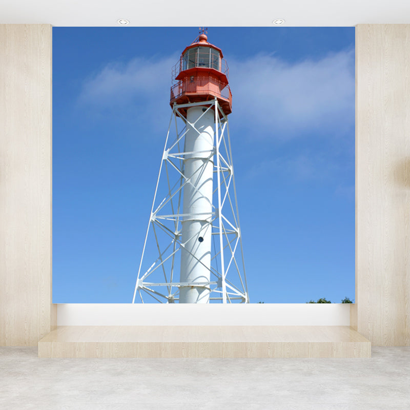 Big Grand Lighthouse Mural Wallpaper Decorative Coastal Girls Bedroom Wall Decor Clearhalo 'Wall Decor' 'Wall Mural' 1646612