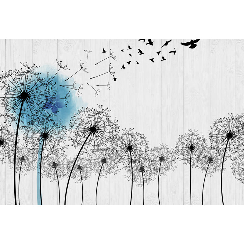 Soft Color Dandelion Mural Decal Moisture-Proof Modern Living Room Wall Covering Clearhalo 'Wall Decor' 'Wall Mural' 1646693