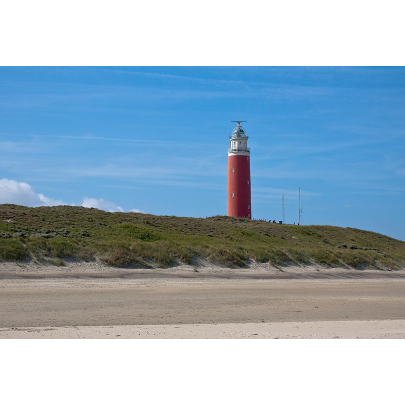 Large Lighthouse and Sky Mural Wallpaper Coastal Sea Landscape Wall Covering in Blue Clearhalo 'Wall Decor' 'Wall Mural' 1646713