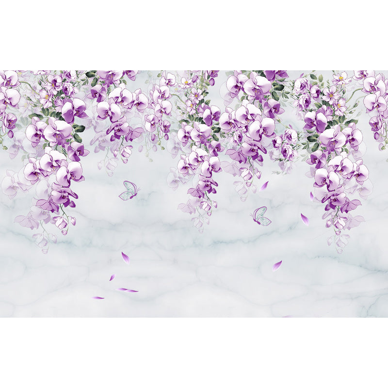Waterproof Flower Wall Mural Modern Non-Woven Wall Covering, Custom Size Available Clearhalo 'Wall Decor' 'Wall Mural' 1647002