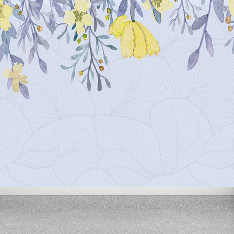 Waterproof Flower Wall Mural Modern Non-Woven Wall Covering, Custom Size Available Clearhalo 'Wall Decor' 'Wall Mural' 1647010