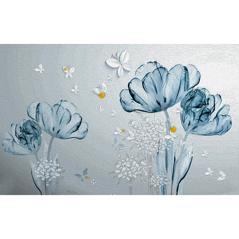 Whole Flower Mural Wallpaper Moisture Resistant Contemporary Bedroom Wall Decor Clearhalo 'Wall Decor' 'Wall Mural' 1647022