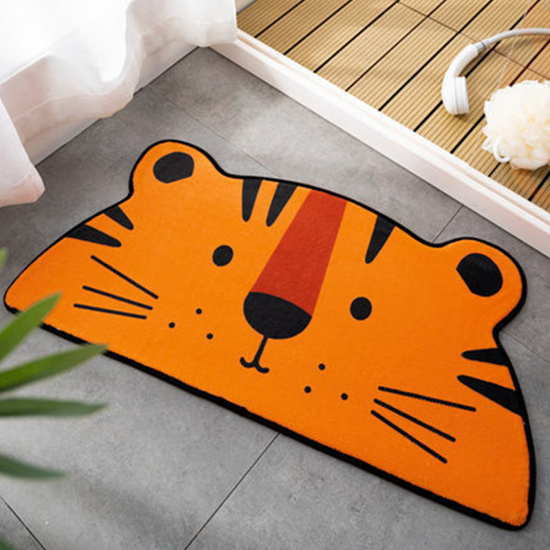 Cute Kids Irregular Rug in Orange and Pink Animal Tiger Fox Pattern Rug Polyester Anti-Slip Carpet for Children's Room Yellow-Red Clearhalo 'Area Rug' 'Rug' 1648422