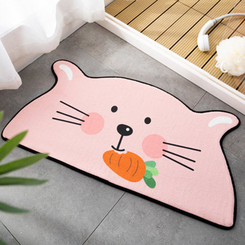 Cute Kids Irregular Rug in Orange and Pink Animal Tiger Fox Pattern Rug Polyester Anti-Slip Carpet for Children's Room Pink Clearhalo 'Area Rug' 'Rug' 1648426