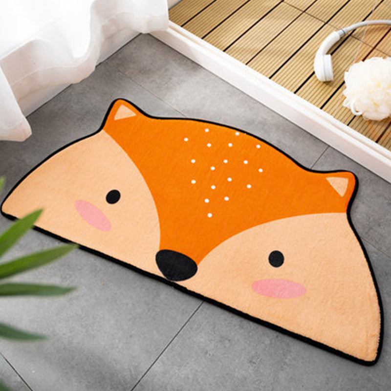 Cute Kids Irregular Rug in Orange and Pink Animal Tiger Fox Pattern Rug Polyester Anti-Slip Carpet for Children's Room Light Brown Clearhalo 'Area Rug' 'Rug' 1648427