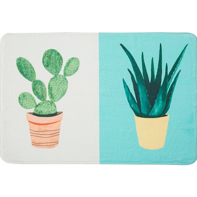 Casual Kids Rug in Pink and Yellow Botanical Cactus Aloe Pattern Rug Polyester Anti-Slip Carpet for Children's Room Clearhalo 'Area Rug' 'Rug' 1648455