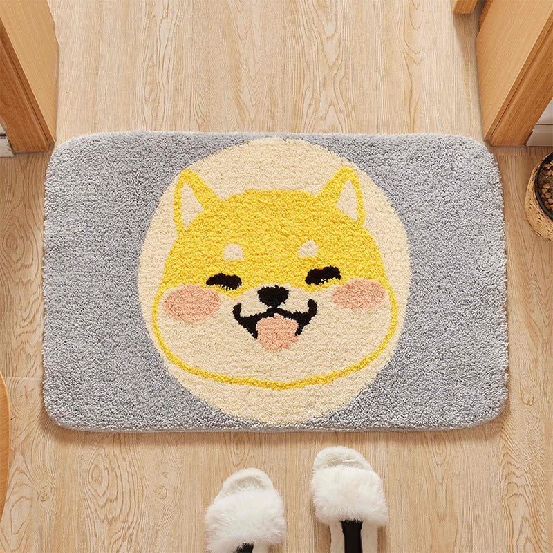 Green Child's Room Rug Kids Animal Dog Circle Pattern Area Rug Polyester Anti-Slip Backing Carpet Clearhalo 'Area Rug' 'Rug' 1648564