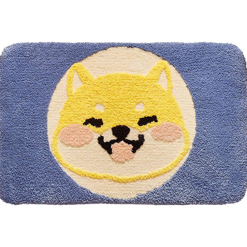 Green Child's Room Rug Kids Animal Dog Circle Pattern Area Rug Polyester Anti-Slip Backing Carpet Clearhalo 'Area Rug' 'Rug' 1648568