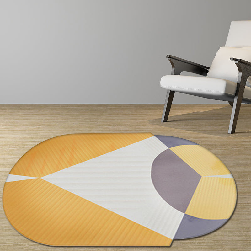 Casual Modern Irregular Rug in Yellow and Grey Color Block Print Area Rug Polyester Washable Carpet for Home Decoration Yellow Clearhalo 'Area Rug' 'Rug' 1648585