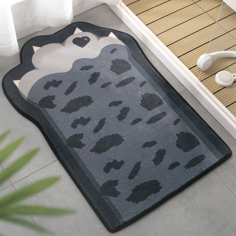 Kids Child's Room Irregular Rug in Pink and Purple Animal Paw Bow Tie Print Rug Polyester Non-Slip Backing Area Rug Black Clearhalo 'Area Rug' 'Rug' 1648609