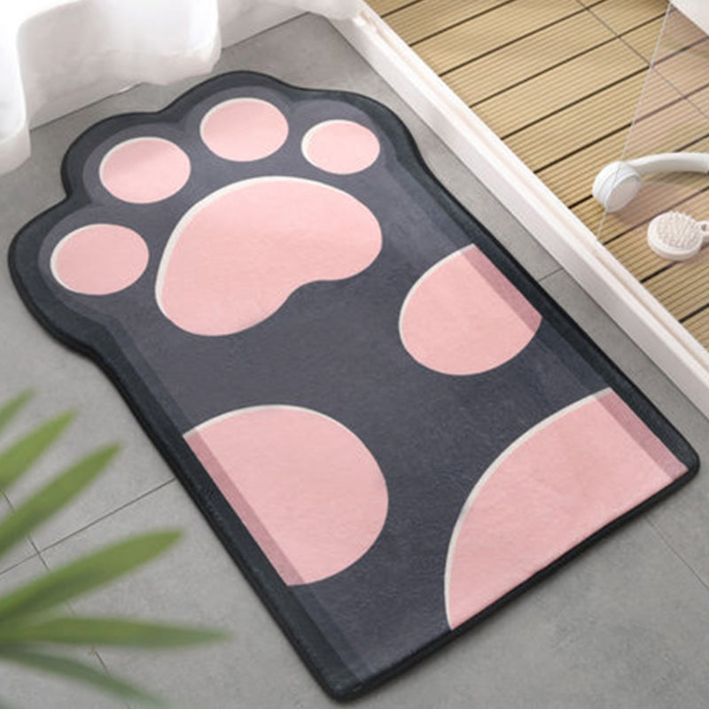 Kids Child's Room Irregular Rug in Pink and Purple Animal Paw Bow Tie Print Rug Polyester Non-Slip Backing Area Rug Grey Clearhalo 'Area Rug' 'Rug' 1648613