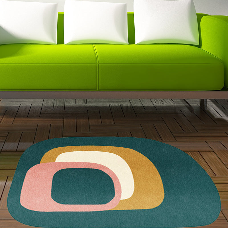 Irregular Bedroom Rug in Green Modern Colorblock Pattern Area Rug Polyester Pet Friendly Non-Slip Carpet Green Clearhalo 'Area Rug' 'Rug' 1648723