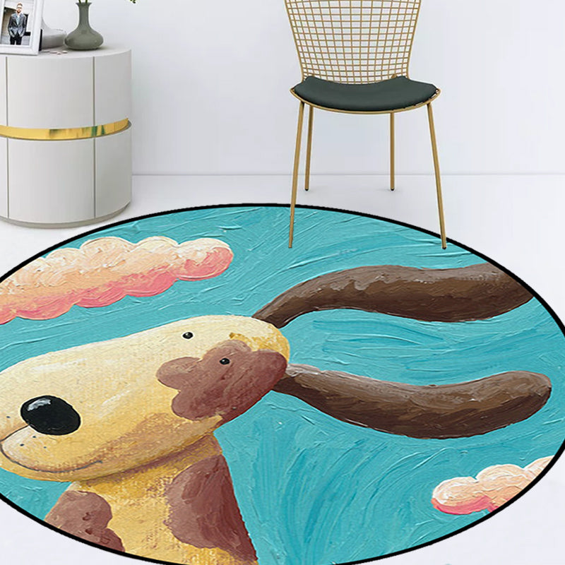 Kids Bedroom Rug in Blue Animal Dog Cloud Print Rug Polyester Machine Washable Area Rug Clearhalo 'Area Rug' 'Rug' 1648777