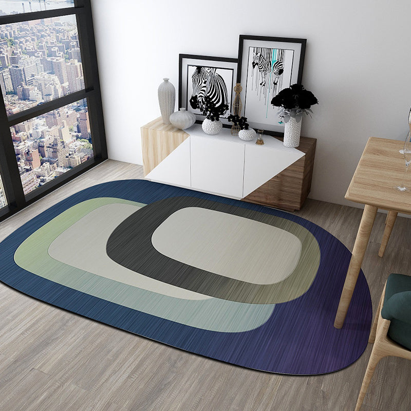 Irregular Bedroom Rug in Green and Pink Modern Colorblock Arc Pattern Area Rug Polyester Washable Carpet Blue Clearhalo 'Area Rug' 'Rug' 1648816