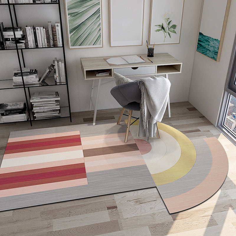 Modern Living Room Irregular Rug Colorful Color Block Pattern Rug Polyester Pet Friendly Area Rug Grey Clearhalo 'Area Rug' 'Rug' 1648919