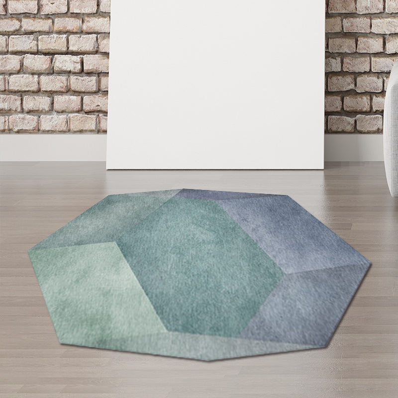 Minimalist Modern Irregular Rug in Blue Color Block Print Area Rug Polyester Pet Friendly Carpet for Home Decoration Blue Clearhalo 'Area Rug' 'Rug' 1648922