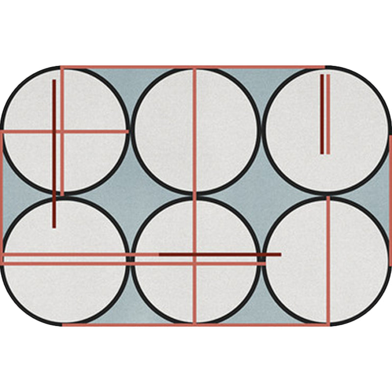 Simple Modern Irregular Rug in Grey Color Block Circle Print Area Rug Polyester Anti-Slip Backing Carpet for Home Decor Clearhalo 'Area Rug' 'Rug' 1648936