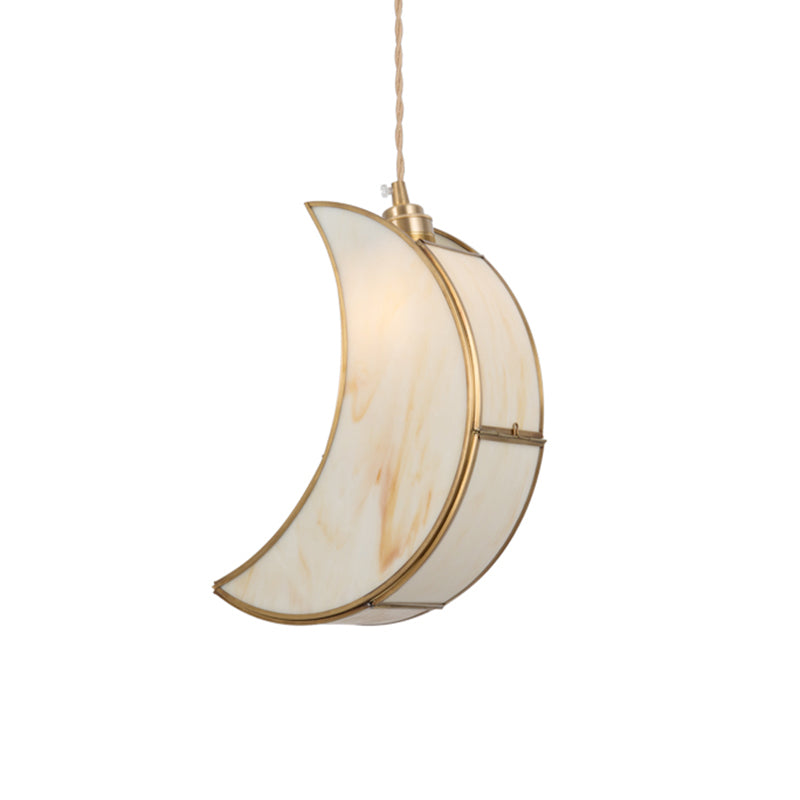 Metallic Crescent Pendant Lighting Contemporary 1-Bulb Hanging Light Fixture in Gold Clearhalo 'Ceiling Lights' 'Pendant Lights' 'Pendants' Lighting' 1649410