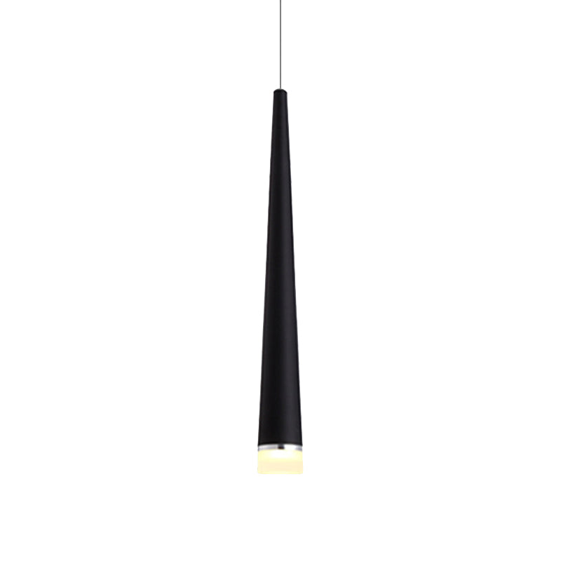 White/Black Tapered Ceiling Light Metal Minimalist LED Pendant Light Fixture in White/Warm/Neutral Clearhalo 'Ceiling Lights' 'Modern Pendants' 'Modern' 'Pendant Lights' 'Pendants' Lighting' 164965
