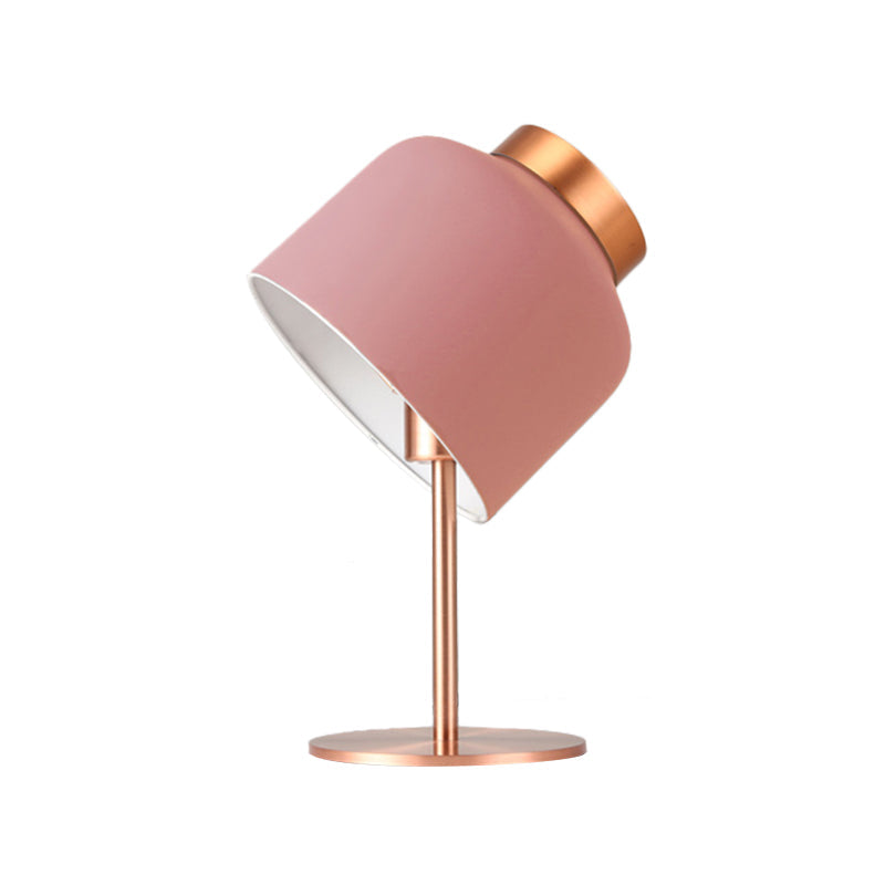 Dome Metallic Desk Light Minimalist 1-Head Pink/Blue Nightstand Lamp with Adjustable Design Clearhalo 'Lamps' 'Table Lamps' Lighting' 1649783