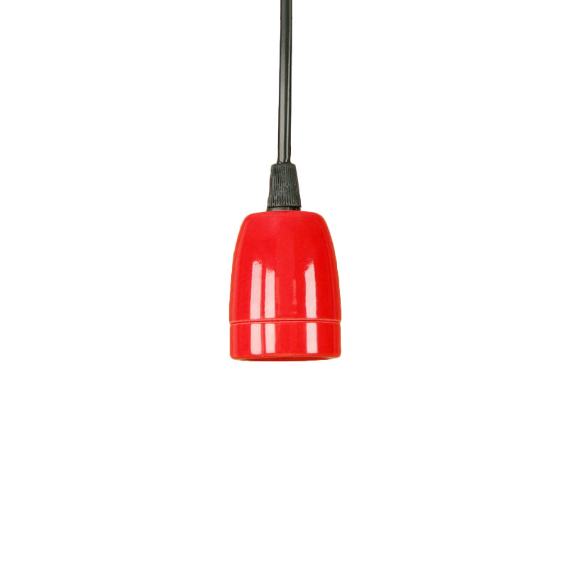 1 Head Mini Hanging Pendant Light with Adjustable Cord Retro Style Black/Red Ceramic Ceiling Hanging Light Red Clearhalo 'Art Deco Pendants' 'Black' 'Cast Iron' 'Ceiling Lights' 'Ceramic' 'Crystal' 'Industrial Pendants' 'Industrial' 'Metal' 'Middle Century Pendants' 'Pendant Lights' 'Pendants' 'Rustic Pendants' 'Tiffany' Lighting' 165070