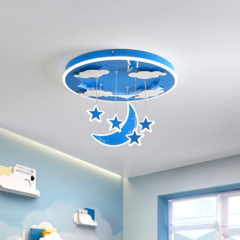 Starry Sky Children Room Hanging Lighting Acrylic LED Modern Cluster Pendant Light Fixture in Pink/Blue Clearhalo 'Ceiling Lights' 'Pendant Lights' 'Pendants' Lighting' 1651221