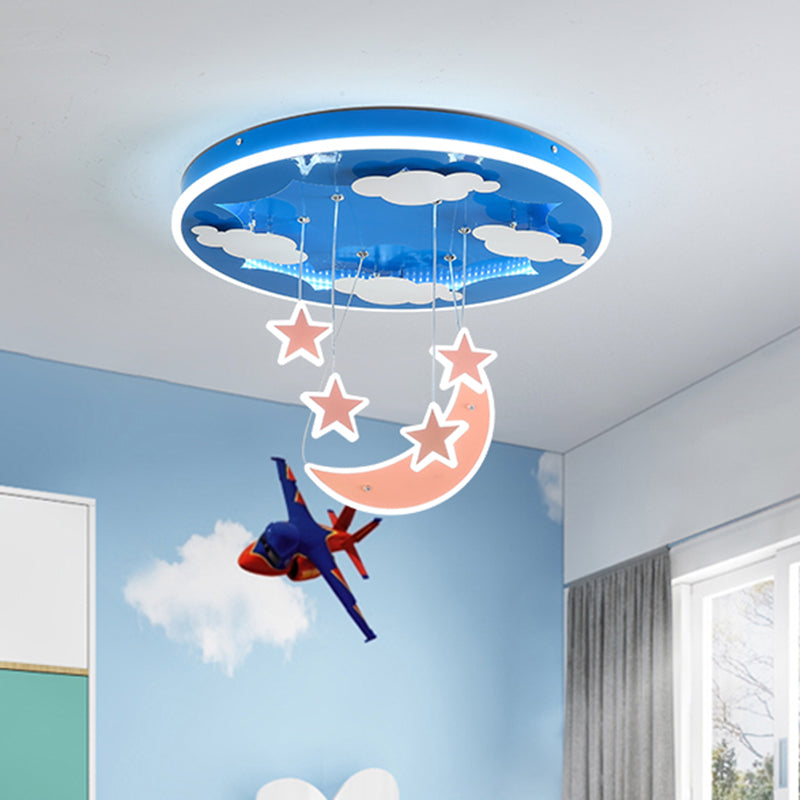 Starry Sky Children Room Hanging Lighting Acrylic LED Modern Cluster Pendant Light Fixture in Pink/Blue Clearhalo 'Ceiling Lights' 'Pendant Lights' 'Pendants' Lighting' 1651225