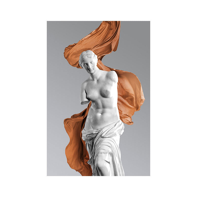 White Statue Canvas Wall Art Venus De Milo Modern Textured Wall Decor for Dorm Room Clearhalo 'Art Gallery' 'Canvas Art' 'Contemporary Art Gallery' 'Modern' Arts' 1653778