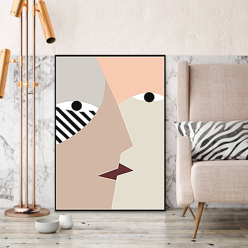 Textured Abstract Figure Art Print Scandinavian Canvas Wall Decor for Living Room Clearhalo 'Arts' 'Canvas Art' 1655341