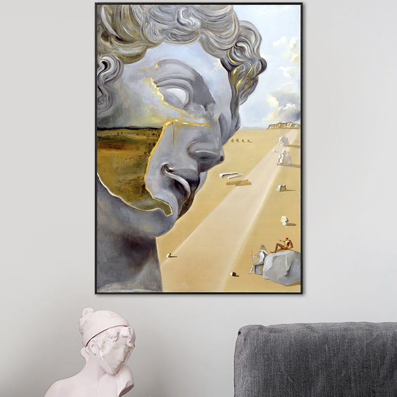 Textured Sculpture and Roadway Painting Contemporary Style Canvas Wall Art Print Clearhalo 'Art Gallery' 'Canvas Art' 'Contemporary Art Gallery' 'Modern' Arts' 1656736