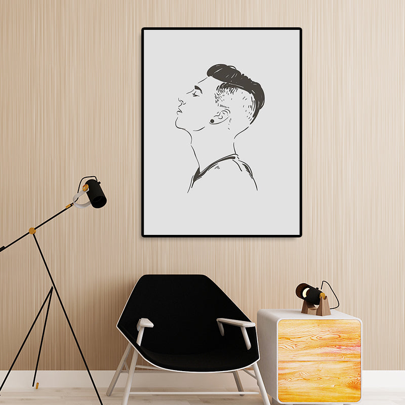 Textured Handsome Boy Portrait Art Canvas Minimalism Wall Art Print for Girls Bedroom Grey Design 2 Clearhalo 'Art Gallery' 'Canvas Art' 'Contemporary Art Gallery' 'Contemporary Art' 'Minimalism' 'Minimalist Art Gallery' 'Scandinavian' Arts' 1658397