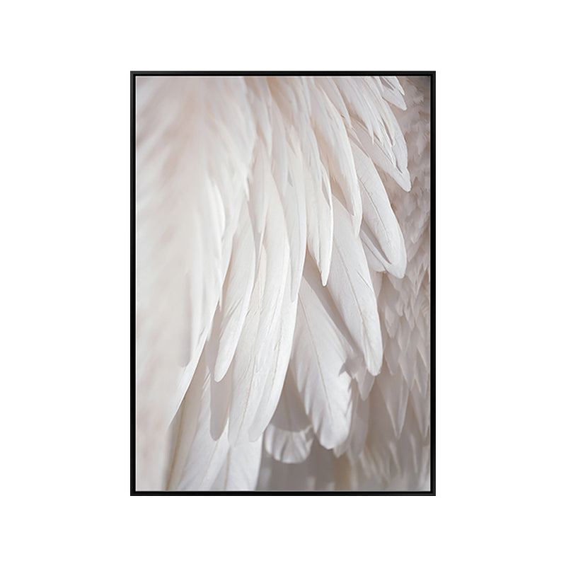 White Wing Canvas Art Decorative Minimalist for Corridor Wall Decor, Multiple Sizes Clearhalo 'Art Gallery' 'Canvas Art' 'Contemporary Art Gallery' 'Modern' Arts' 1659423