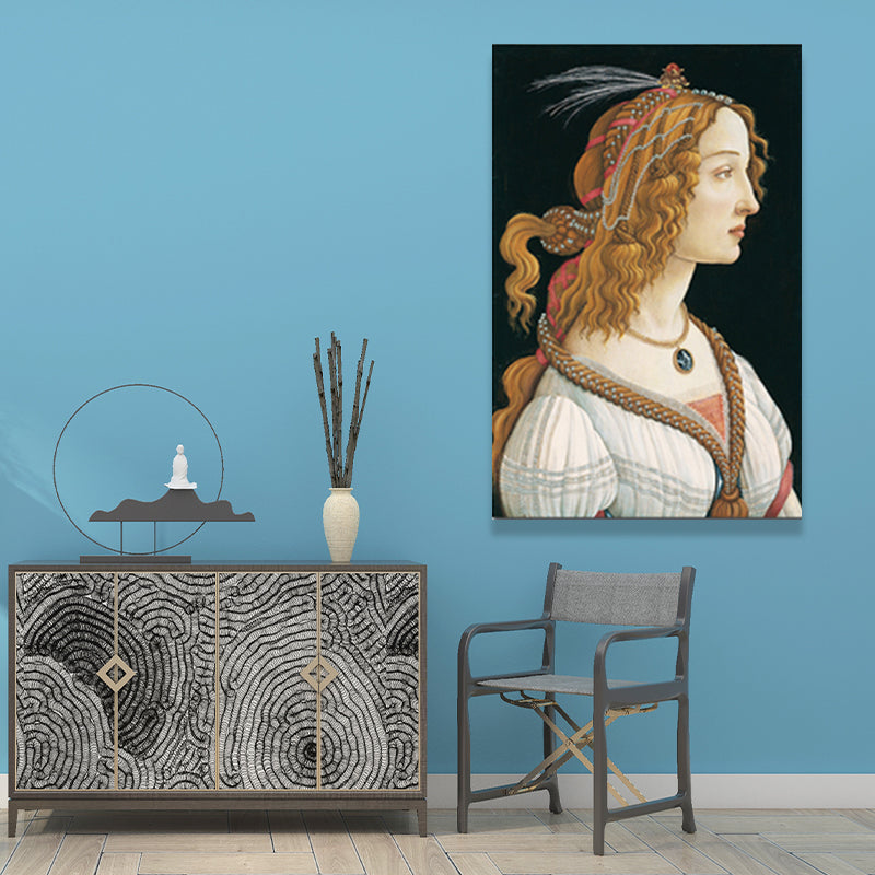 Vintage Royal Woman Portrait Painting Pastel Color House Interior Canvas Wall Art Clearhalo 'Arts' 'Canvas Art' 1659816