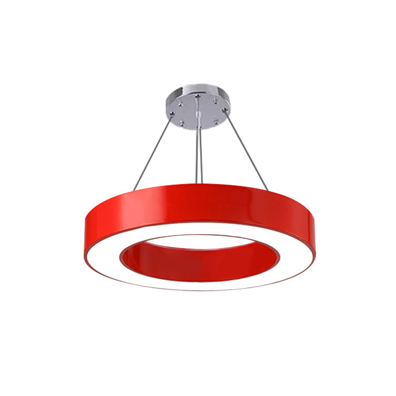 Modern Bedroom Pendant Light, Acrylic O Shape Hanging Fixture for Kids with 31.5