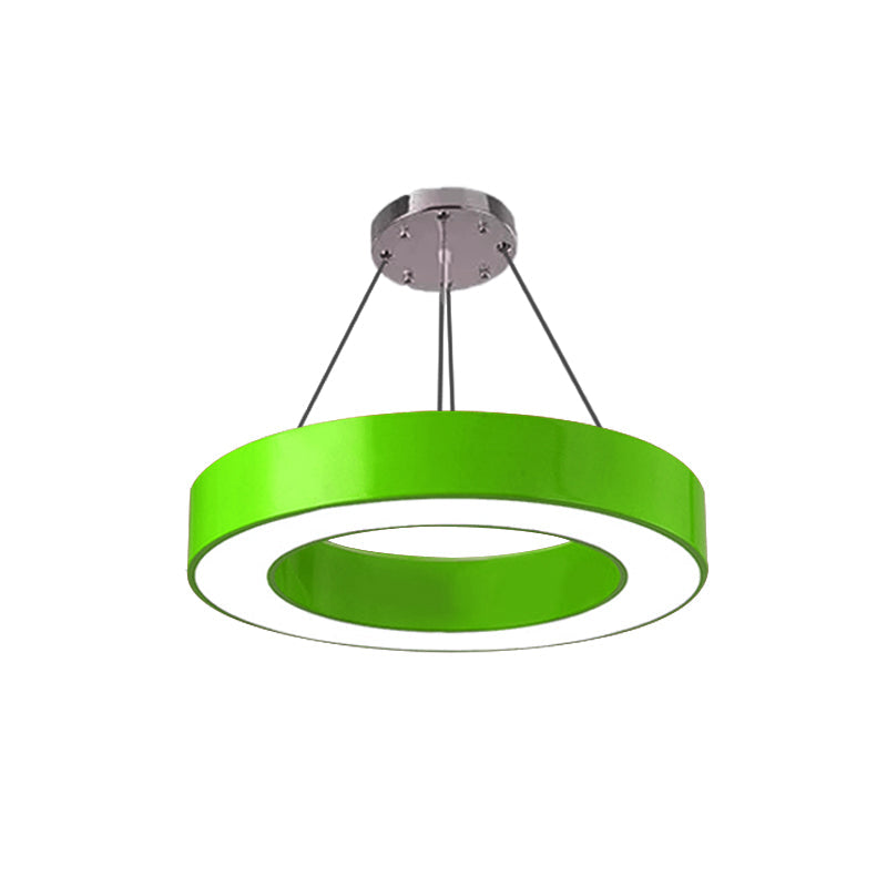 Modern Bedroom Pendant Light, Acrylic O Shape Hanging Fixture for Kids with 31.5