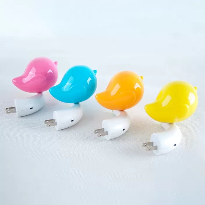 Kindergarten Fat Bird Wall Light Plastic Candy Colored Plug In LED Night Light Clearhalo 'Night Lights' 'Wall Lights' Lighting' 16718