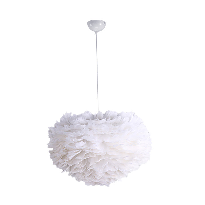 Hanging Lamp for Bedroom for Girls, Adjustable Modern Medium Feather Pendant Light Clearhalo 'Ceiling Lights' 'Pendant Lights' 'Pendants' Lighting' 167368