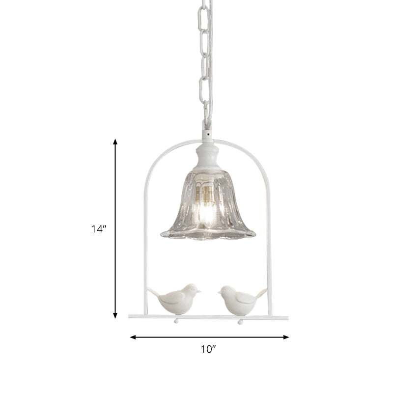 Mini Pendant Light White, Adjustable Ceiling Fixture with Bird Decoration Modern Style Clearhalo 'Ceiling Lights' 'Pendant Lights' 'Pendants' Lighting' 167388