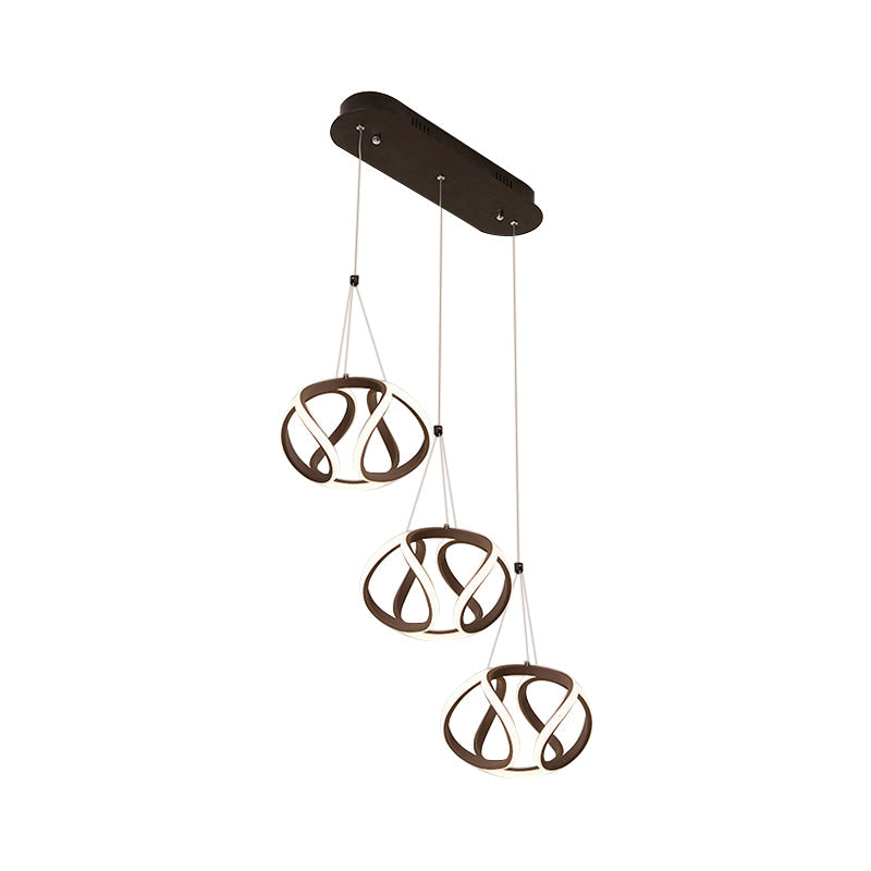 Waving Acrylic Island Pendant Light Modern 3/5-Light Brown Hanging Ceiling Light with Adjustable Cords Clearhalo 'Ceiling Lights' 'Modern Pendants' 'Modern' 'Pendant Lights' 'Pendants' Lighting' 168599