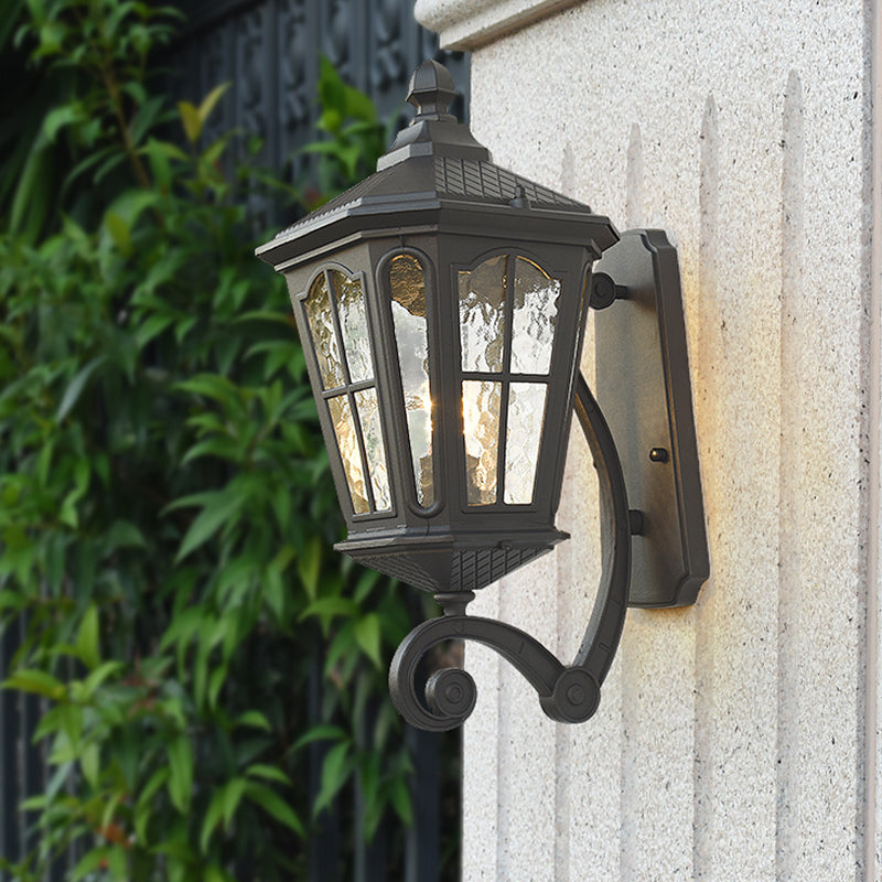 Lantern Porch Wall Lighting Traditional Dimpled Glass 9.5