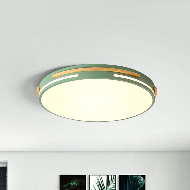White/Green Round Flush Mount Lighting Simplicity LED Acrylic Flush Light Fixture for Living Room Green Clearhalo 'Ceiling Lights' 'Close To Ceiling Lights' 'Close to ceiling' 'Flush mount' Lighting' 1687994