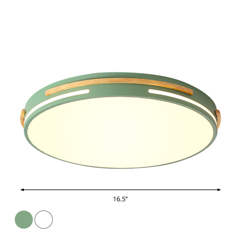 White/Green Round Flush Mount Lighting Simplicity LED Acrylic Flush Light Fixture for Living Room Clearhalo 'Ceiling Lights' 'Close To Ceiling Lights' 'Close to ceiling' 'Flush mount' Lighting' 1687997