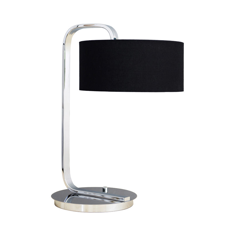 Drum Reading Book Light Modernism Fabric LED Desk Light in Black/White for Bedroom Clearhalo 'Lamps' 'Table Lamps' Lighting' 168809